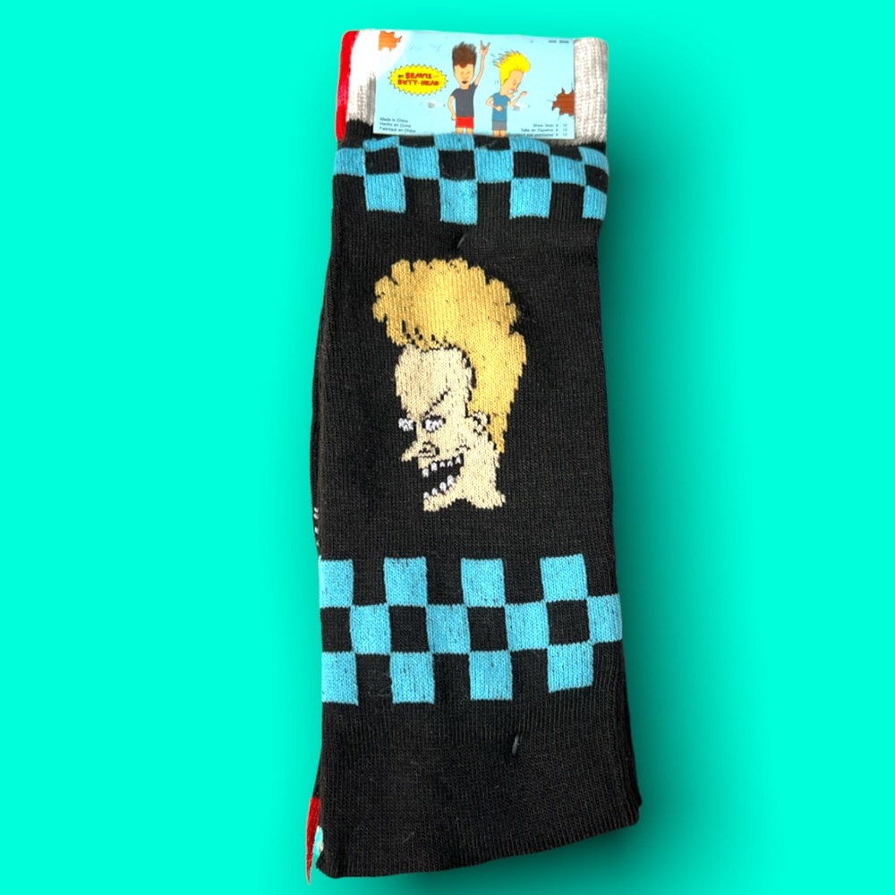 MTV BEAVIS AND BUTT-HEAD Stylish Socks 2 Pair Pack NWT - Picture 3 of 6